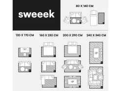 New Sweeek Alfombra interior con rayas en blanco y Negro