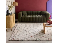 Discount Sweeek Alfombra interior estilo shaggy bereber y multicolor Crema