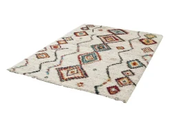 Sweeek Alfombra De Salón^Alfombra interior estilo shaggy bereber color y multicolor Crema