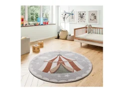 Alfombra De Salón|Alfombra Infantil^Alfombra interior redonda - infantil circo - - diam.120 cm - BEATS Gris