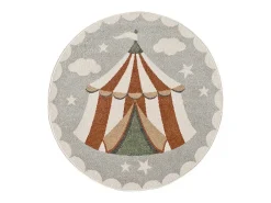 Alfombra De Salón|Alfombra Infantil^Alfombra interior redonda - infantil circo - - diam.120 cm - BEATS Gris