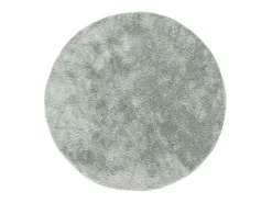 Alfombra interior redonda - shaggy uni - plata - diam.120 cm - ROMA