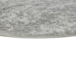 Alfombra interior redonda - shaggy uni - plata - diam.120 cm - ROMA