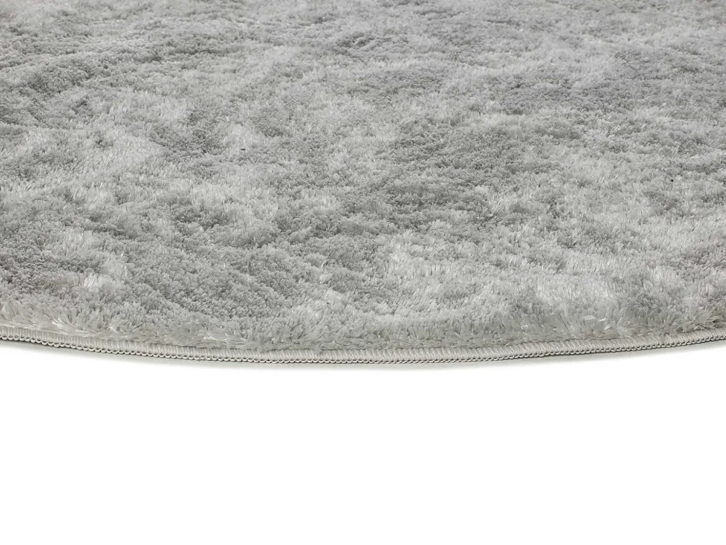 Alfombra interior redonda - shaggy uni - plata - diam.120 cm - ROMA