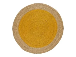 Clearance Alfombra interior redonda - naturel - mostaza - diam.120 cm - MAHON Amarillo
