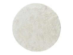 Alfombra De Salón|Alfombra Infantil^Alfombra interior redonda - shaggy uni - - diam.120 cm - ROMA Blanco