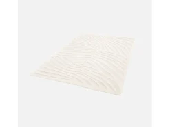 Alfombra interior shaggy con motivo vegetal beige