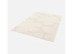 Alfombra interior shaggy diseño floral beige