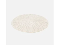 Alfombra interior shaggy redonda beige, 160cm crema