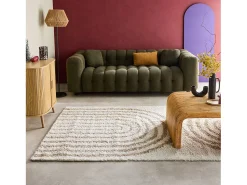 Sweeek Alfombra De Salón^Alfombra interior shaggy con diseños geométricos arco iris Beige