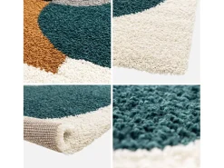 Alfombra interior shaggy con motivos geométricos multicolor