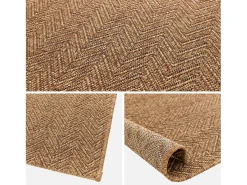 Hot Sweeek Alfombra interior/exterior efecto yute color caramelo Marru00f3n