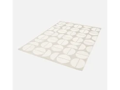 Sweeek Alfombra De Salón^Alfombra interior/exterior diseño geométrico beige poliéster reciclado Crema