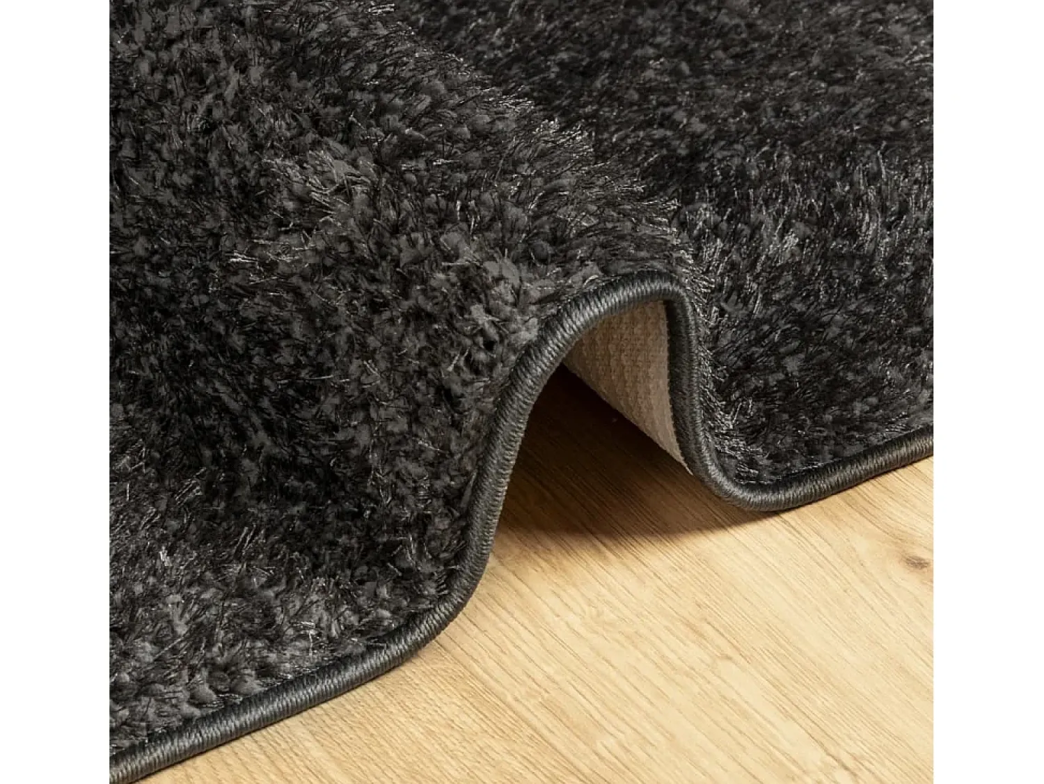 New Alfombra ISTAN de pelo largo, aspecto antracita brillante, 120x170 cm Gris