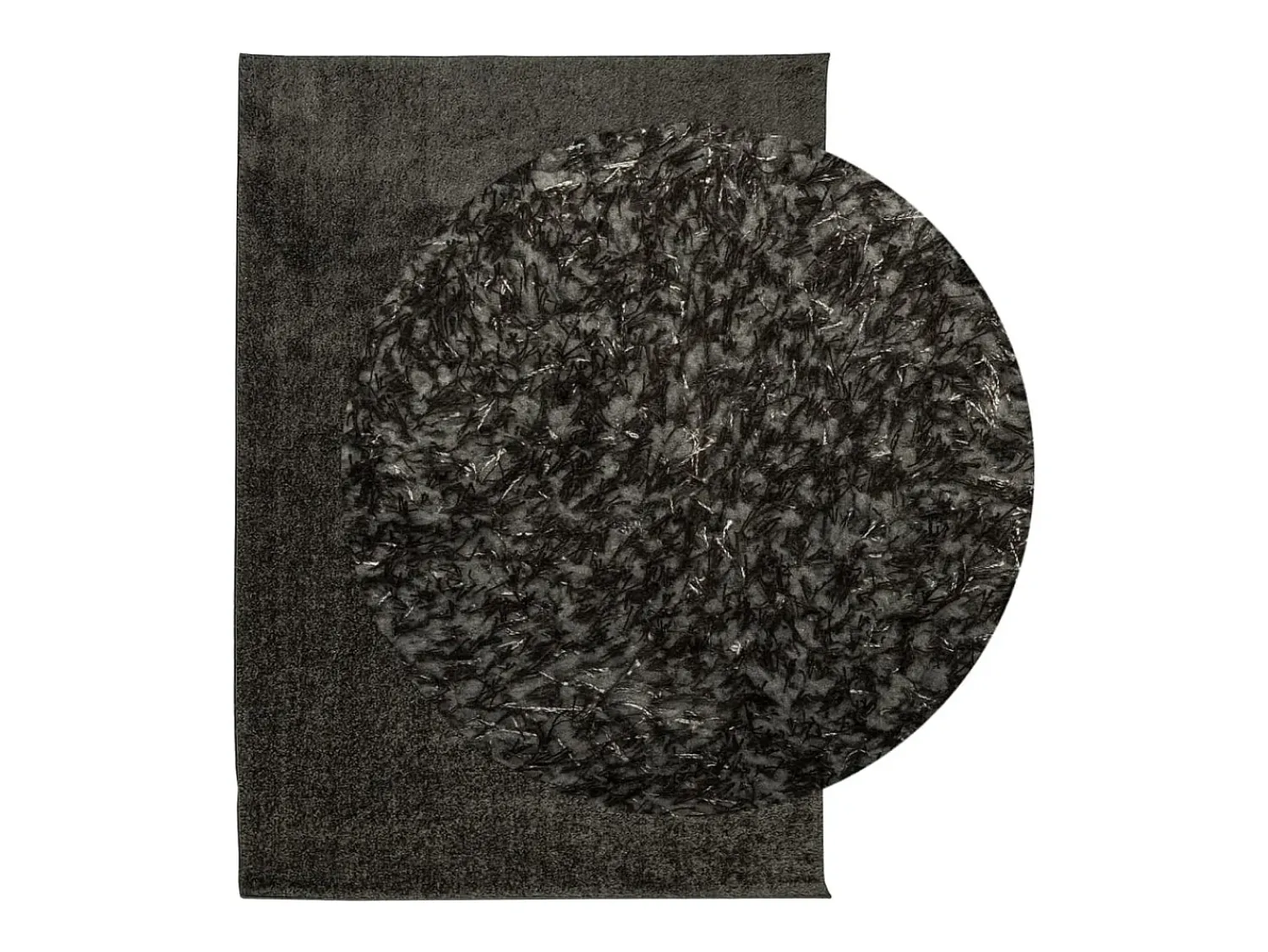 New Alfombra ISTAN de pelo largo, aspecto antracita brillante, 120x170 cm Gris