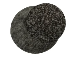 Alfombra De Cocina|Alfombra Redonda^Alfombra ISTAN de pelo largo, aspecto antracita brillante, Ø 160 cm Gris