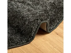 Alfombra De Cocina|Alfombra Redonda^Alfombra ISTAN de pelo largo, aspecto antracita brillante, Ø 160 cm Gris