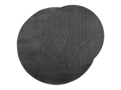 Alfombra IZA de pelo corto de estilo escandinavo en color antracita Ø 100 cm