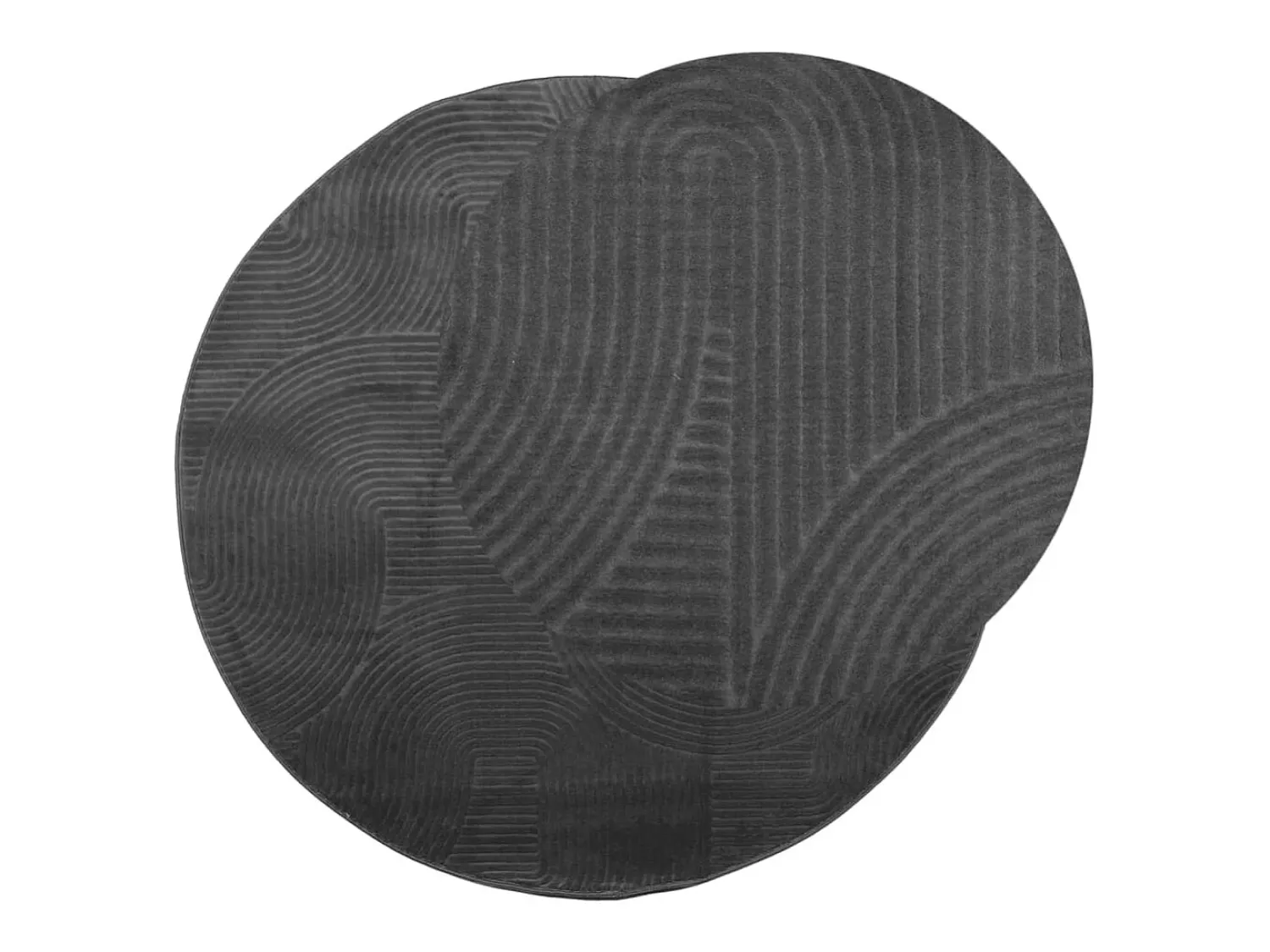 Alfombra IZA de pelo corto de estilo escandinavo en color antracita Ø 120 cm Gris