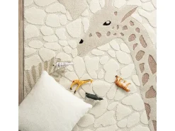 Alfombra Jungle Kids Habitación Infantil 3D Resistente - Crema - 160x230 cm