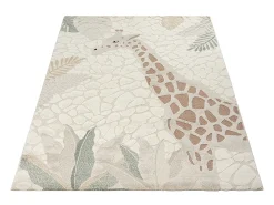 Alfombra Jungle Kids Habitación Infantil 3D Resistente - Crema - 160x230 cm