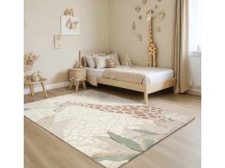 Best the carpet Alfombra Jungle Kids Habitación Infantil 3D Resistente - - 120x170 cm Crema