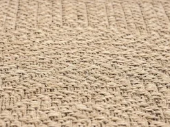 Discount the carpet Alfombra Kansas Exterior Interior Aspecto Yute Resistente intemperie - Naturaleza - 80 cm, redondo Color natural claro