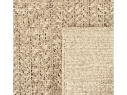 Discount the carpet Alfombra Kansas Exterior Interior Aspecto Yute Resistente intemperie - Naturaleza - 80 cm, redondo Color natural claro
