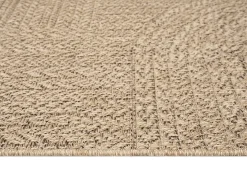 Discount the carpet Alfombra Kansas Exterior Interior Aspecto Yute Resistente intemperie - Naturaleza - 80 cm, redondo Color natural claro