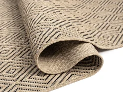 Alfombra Kansas Exterior Interior Aspecto Yute Resistente Diamante Intemperie - Naturaleza - 200 x 290 cm