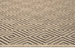 Clearance the carpet Alfombra Kansas Exterior Interior Aspecto Yute Resistente Diamante Intemperie - Naturaleza - 140 x 200 cm Color natural claro