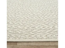 Alfombra Kansas Exterior Interior Aspecto Yute Resistente intemperie - Crema - 80 cm, redondo