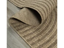 Alfombra Kansas Exterior Interior Aspecto Yute diseño Resistente intemperie - Naturaleza - 80 x 250 cm