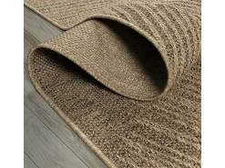 the carpet Alfombra Kansas Exterior Interior Aspecto Yute Palma Resistente intemperie - Naturaleza - 200 x 290 cm Color natural claro