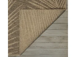 Alfombra Kansas Exterior Interior Aspecto Yute Palma Resistente intemperie - Naturaleza - 60 x 90 cm
