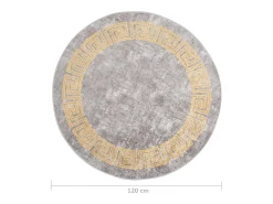 Clicnbuy Alfombra De Salón|Alfombra Redonda^Alfombra lavable antideslizante f120 cm Gris