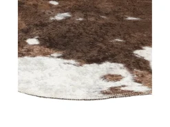 New Clicnbuy Alfombra lavable antideslizante vaca marrón y blanco 120x170 cm Multicolor