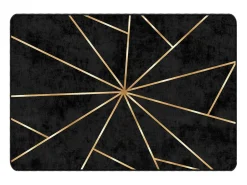 Sale Clicnbuy Alfombra lavable antideslizante negro y dorado 120x180 cm Multicolor