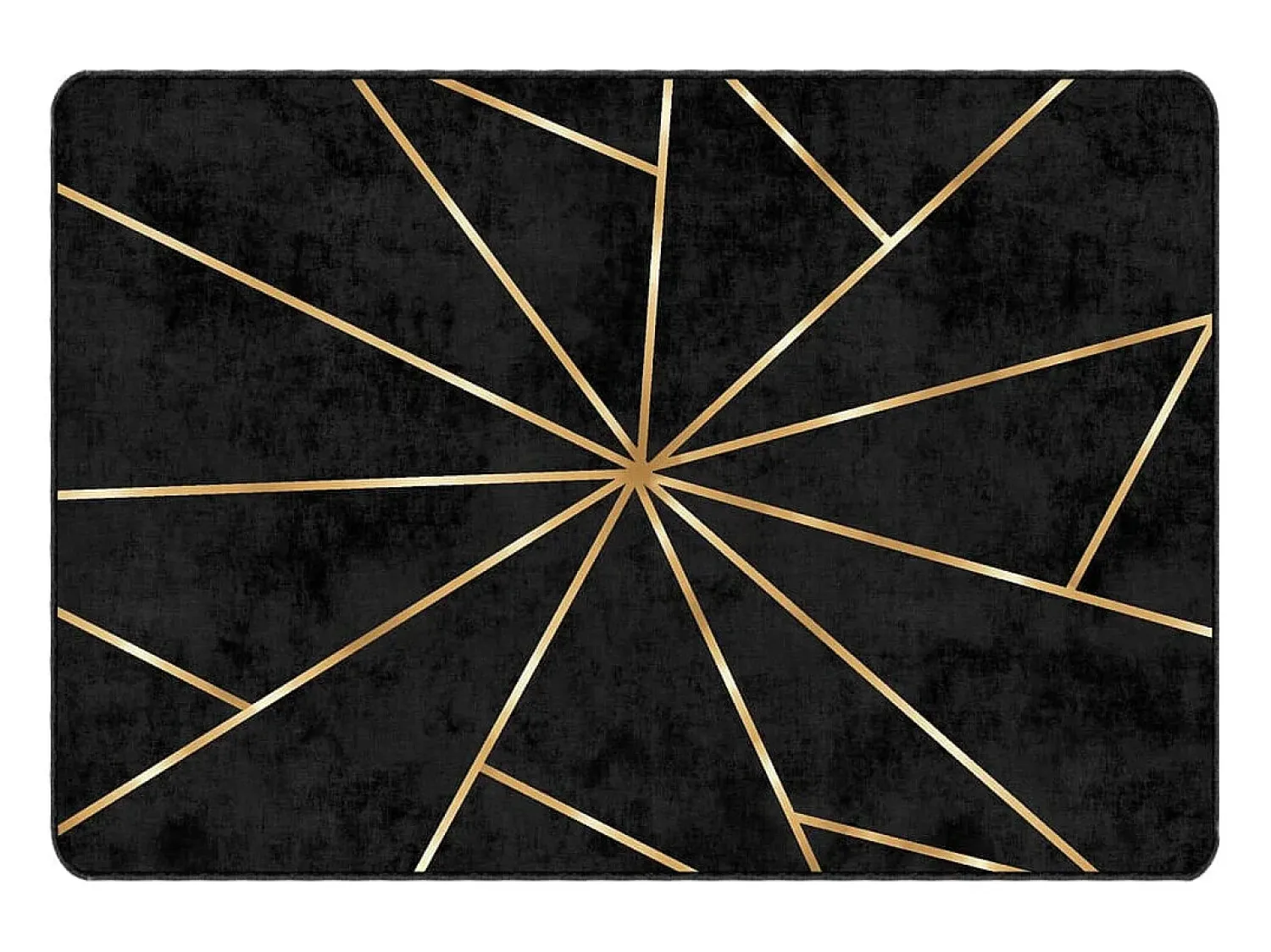 Sale Clicnbuy Alfombra lavable antideslizante negro y dorado 120x180 cm Multicolor