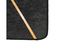 Sale Clicnbuy Alfombra lavable antideslizante negro y dorado 120x180 cm Multicolor