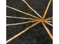 Sale Clicnbuy Alfombra lavable antideslizante negro y dorado 120x180 cm Multicolor