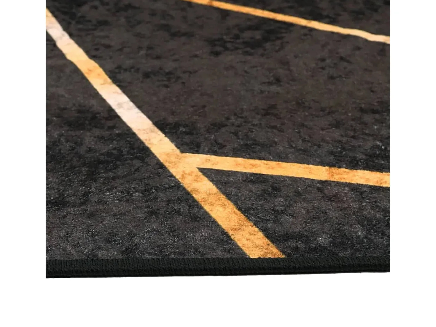 Sale Clicnbuy Alfombra lavable antideslizante negro y dorado 120x180 cm Multicolor
