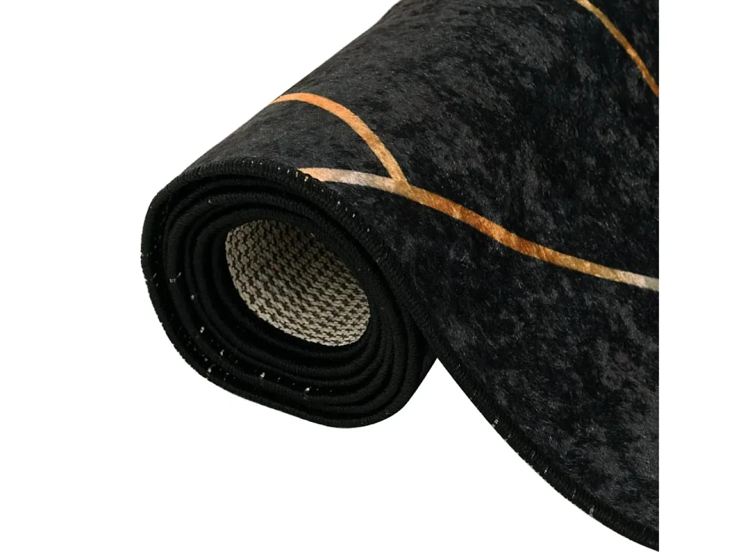 Sale Clicnbuy Alfombra lavable antideslizante negro y dorado 120x180 cm Multicolor