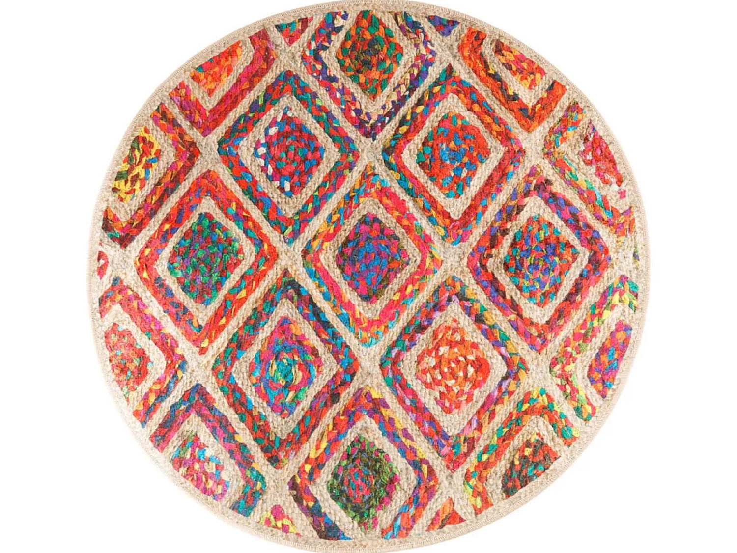 Best Alfombra lavable antideslizante Ø 120 cm ES34413 Multicolor