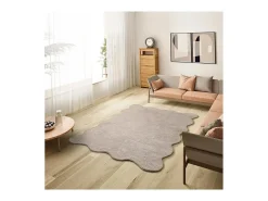 Best Alfombra lavable antideslizante - liso - piedra - 160 x 230 cm - MELLOW Topo