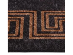 New Clicnbuy Alfombra lavable antideslizante negro y dorado 160x230 cm Multicolor