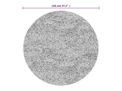 Discount Clicnbuy Alfombra lavable antideslizante negro y blanco Ø 120 cm Multicolor