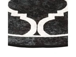 Discount Clicnbuy Alfombra lavable antideslizante negro y blanco Ø 120 cm Multicolor