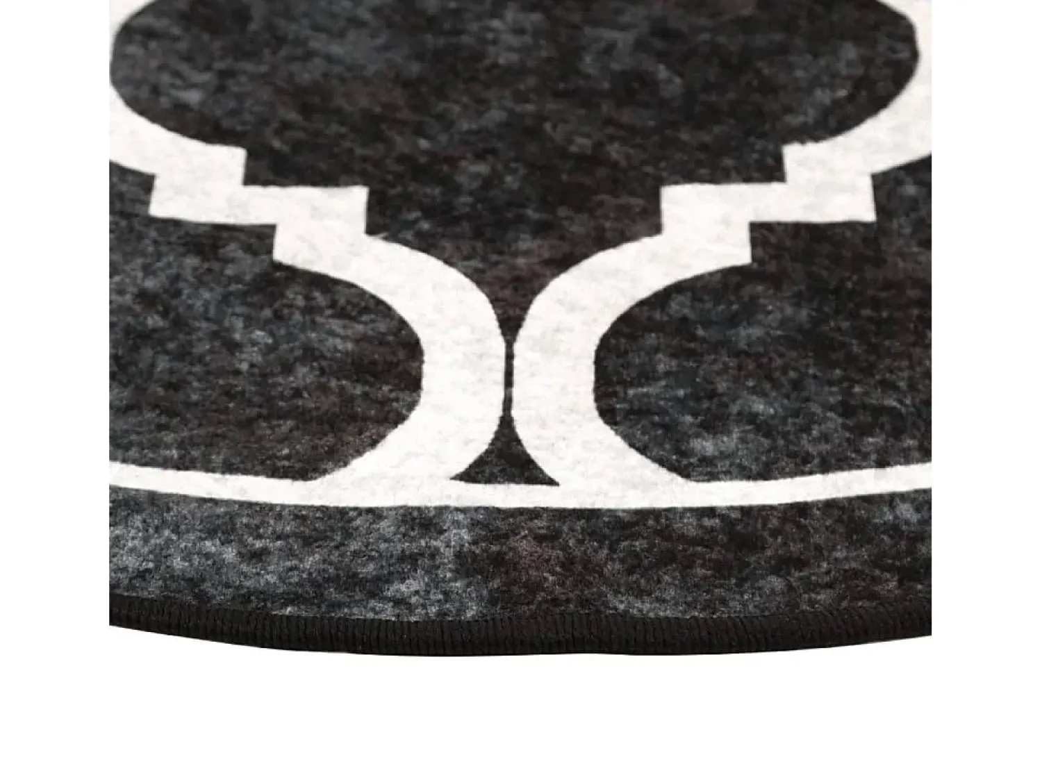 Discount Clicnbuy Alfombra lavable antideslizante negro y blanco Ø 120 cm Multicolor