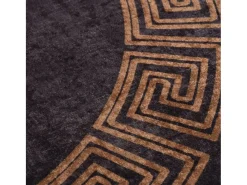 Online Alfombra lavable antideslizante negro y dorado φ120 cm ES82905 Multicolor